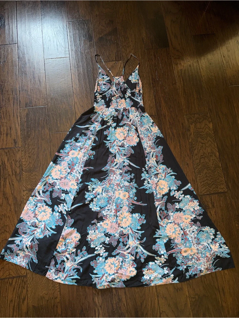 Intimately Free People Through the vine maxi long dress dark floral size S, EUC